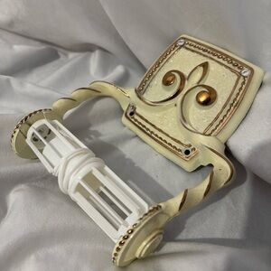 Vintage Amerock French Provincial Gold painted metal Toilet Paper Holder 1970s